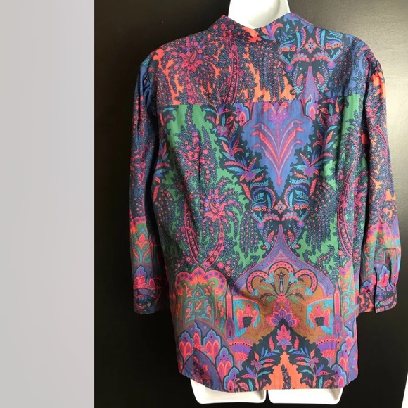 New J.CREW Ratti Print Puff Sleeve Button Down Top Italian Fabric Plus Sized - Picture 5 of 14
